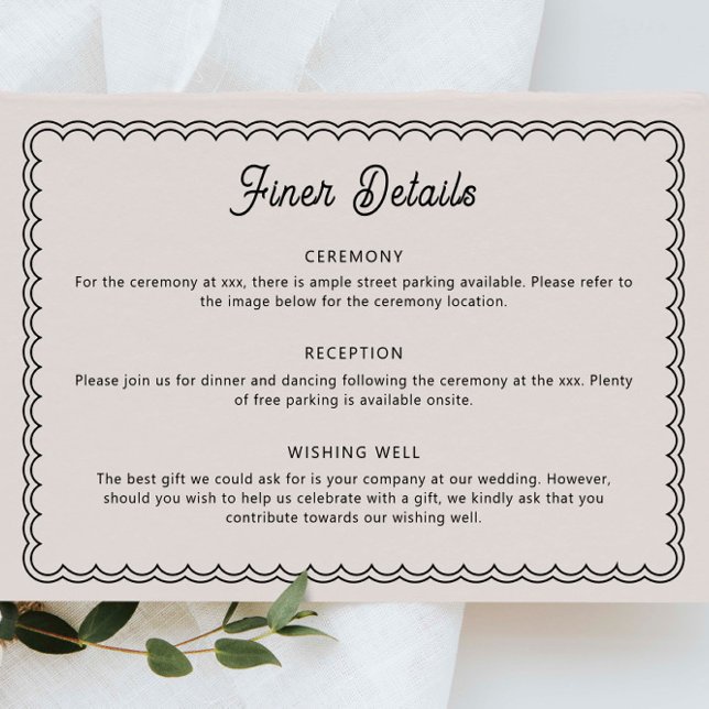 Invitation Minimalist scalloped border enclosure card (Créateur téléchargé)