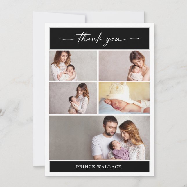 Invitation Minimalist Thank You Photo Baby Announcement Card (Devant)