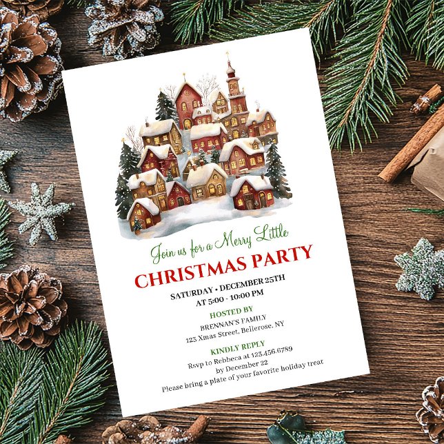 Invitation Minimalist watercolor winter scene Christmas  (Minimalist watercolor winter scene Christmas invite)