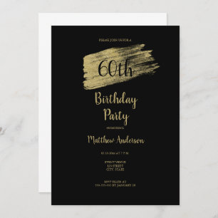 Invitation minimaliste 60e Gold Black