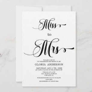 Invitation minimaliste à la douche nuptiale