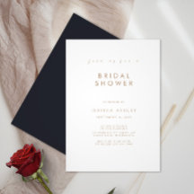 Invitation minimaliste à la douche nuptiale