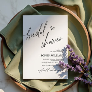 Invitation minimaliste à la douche nuptiale