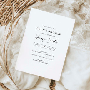 invitation minimaliste à la douche nuptiale