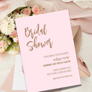 Invitation minimaliste à la douche nuptiale rose p
