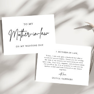 Invitation Minimaliste à ma belle-mère le jour de mon mariage