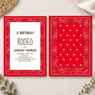 Invitation Minimaliste Anniversaire Moderne Mignon Bandana Ro