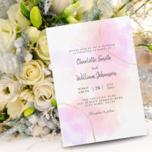 Minimaliste aquarelle rose et or blanc élégant