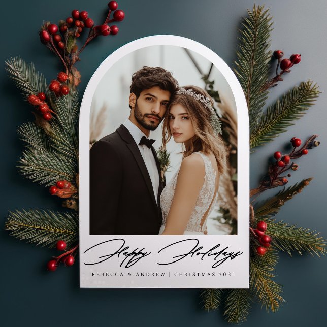 Invitation minimaliste Arch Photo Mariage de vacances (Créateur téléchargé)