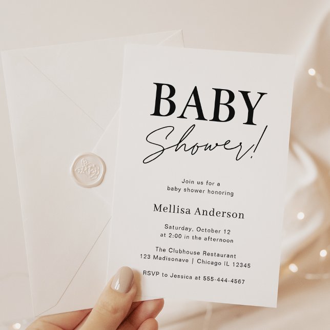 Invitation minimaliste au Baby shower (Créateur téléchargé)