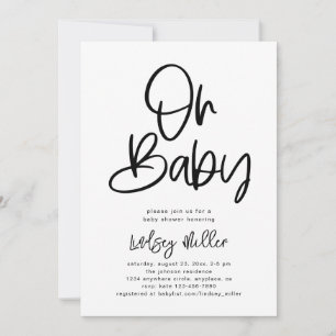 Invitation minimaliste au Baby shower