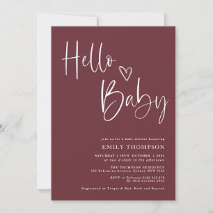 Invitation minimaliste au Baby shower blanc de Bou