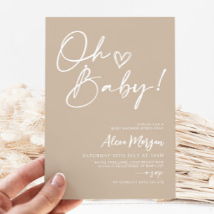 Invitation minimaliste au Baby shower Neutre homme