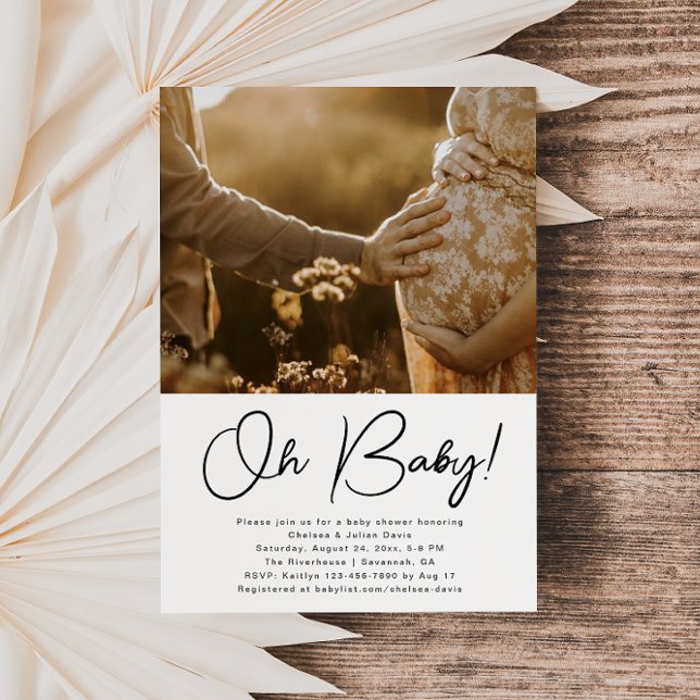 Invitation minimaliste au Baby shower photo (Créateur téléchargé)