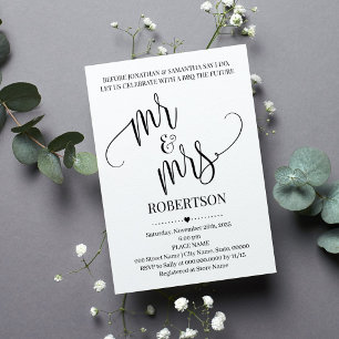 Invitation Minimaliste avant moi M. et Mme la Wedding shower