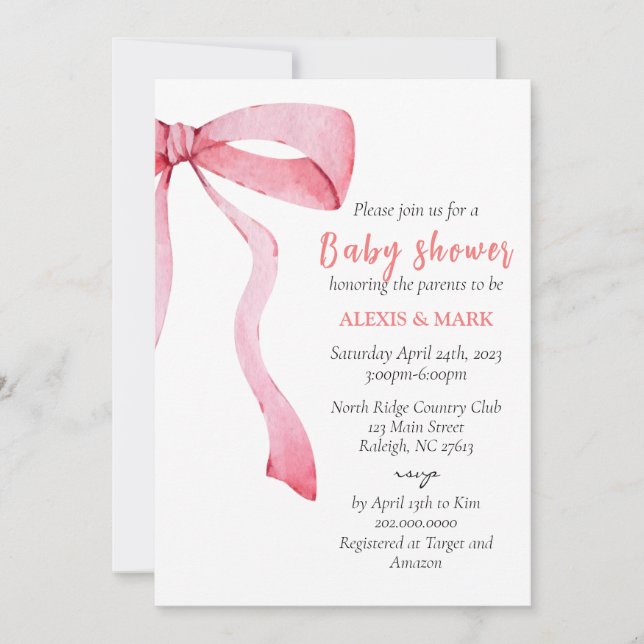 Invitation minimaliste baby shower (Devant)