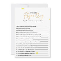 Minimaliste Baby shower Nursery Rhyme Quiz Jeu voi