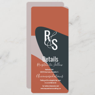 Invitation Minimaliste biologique en terre cuite bleu Détails