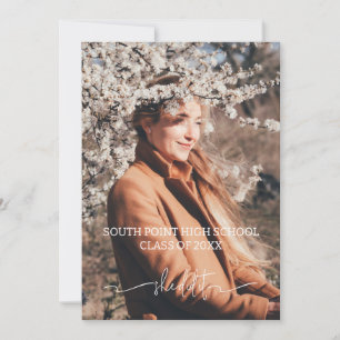 Invitation minimaliste Boho Photo Graduation Party