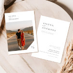 Invitation minimaliste Boho Photo Wedding<br><div class="desc">Elégance Invitation avec notre minimaliste Boho Photo Wedding Invitation. Ce design présente le couple dans une joyeuse photographie boho,  mettant en évidence un style minimaliste qui mêle esthétique moderne et élégance classique.</div>