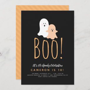 Invitation minimaliste Boo Cute Ghost Halloween