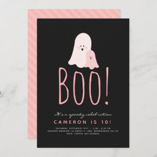 Invitation minimaliste Boo Cute Ghost Halloween