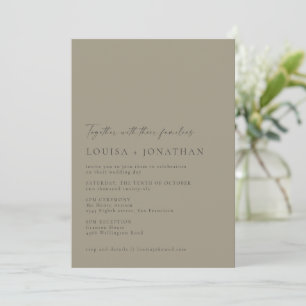 Invitation Minimaliste Chic Classic Dusty Mariage de script e