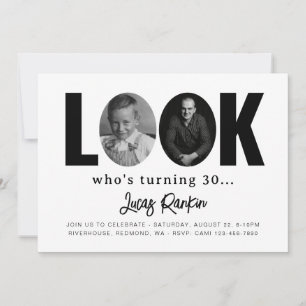 Invitation minimaliste d'anniversaire pour adultes