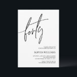 Invitation minimaliste de 40e anniversaire<br><div class="desc">*** Veuillez saisir H015 dans la recherche de magasin pour trouver tous les articles correspondants *** Ou visitez notre Collection Minimaliste Noir & Blanc. *** Ce design de haute qualité est facile à customiser pour correspondre à vos couleurs, styles et thèmes mariages. Pour plus de personnalisation, cliquez sur le lien...</div>