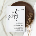 Invitation minimaliste de 60e anniversaire<br><div class="desc">*** Veuillez saisir H015 dans la recherche de magasin pour trouver tous les articles correspondants *** Ou visitez notre Collection Minimaliste Noir & Blanc. *** Ce design de haute qualité est facile à customiser pour correspondre à vos couleurs, styles et thèmes mariages. Pour plus de personnalisation, cliquez sur le lien...</div>