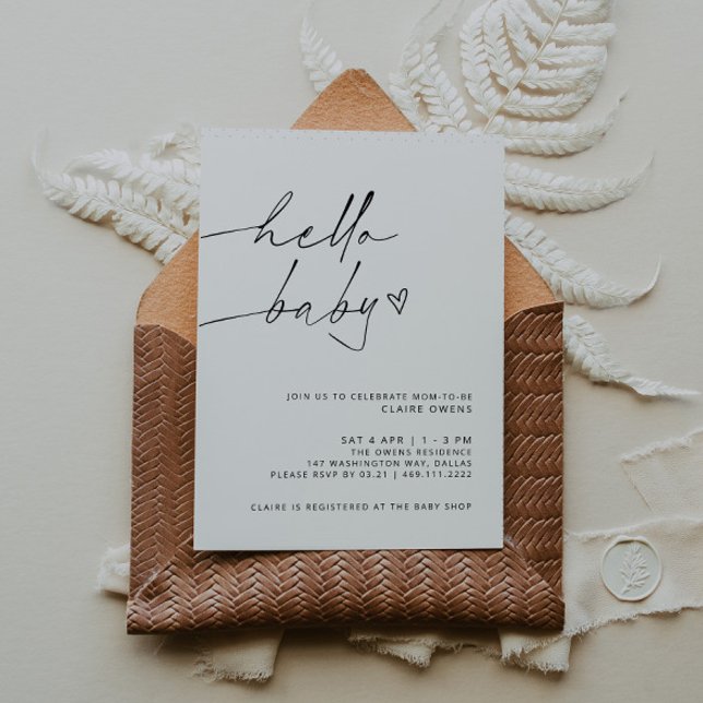 Invitation minimaliste de Baby shower ARCHER (Créateur téléchargé)