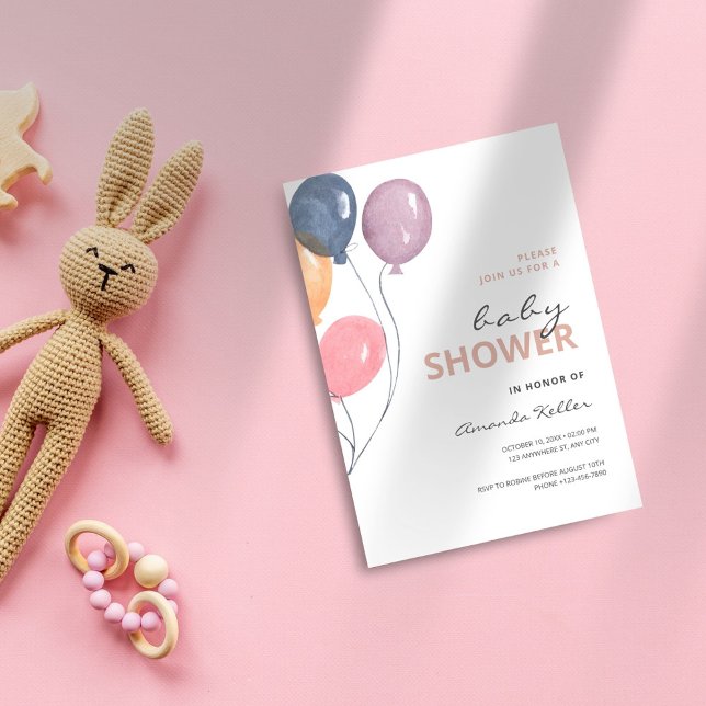 Invitation minimaliste de Baby shower moderne (Créateur téléchargé)