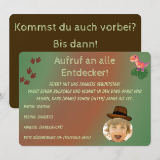 Invitation minimaliste de dinosaure – Anniversaire