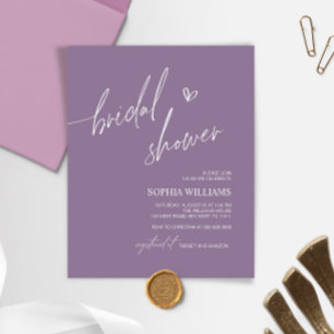 Invitation Minimaliste De Douche Nuptiale À Budget