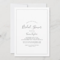 Invitation minimaliste de douche nuptiale en argen