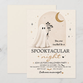 Invitation minimaliste de fête d'Halloween avec un