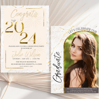 Invitation minimaliste de graduation moderne 2024