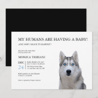 Invitation minimaliste du Baby shower Husky de Sib