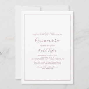 Invitation minimaliste du Rose Gold Quinceañera