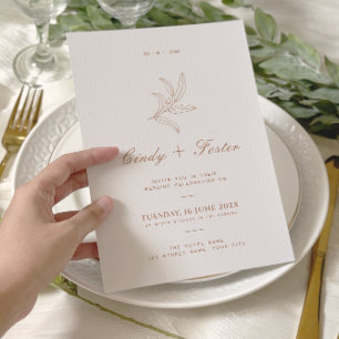 Invitation Minimaliste Elegant Eucalyptus Line Mariage