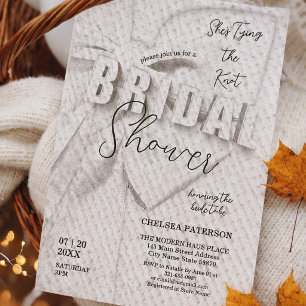 Invitation Minimaliste Élégant Rétro Mariage Blanc avec Nœud