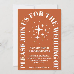 Invitation Minimaliste en terre cuite Arch Boho Mariage rusti