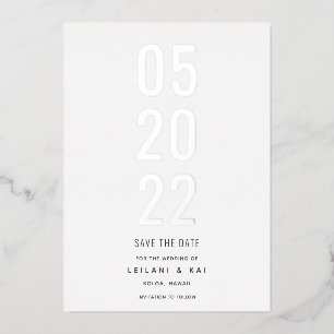 Invitation Minimaliste Enregistrer la date Foil