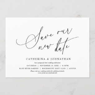 Invitation Minimaliste, Enregistrer notre nouvelle date, Modi