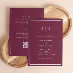 Invitation Minimaliste et Chic Mariage Tout en Un Bourgogne