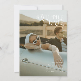 Invitation Minimaliste et chic noir et blanc Save the date