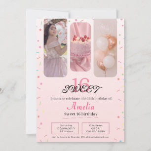 Invitation minimaliste et mignonne pour un sweet 1
