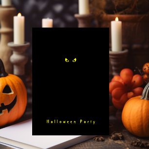 Invitation Minimaliste Fête d'Halloween aux Yeux Épouvantable