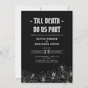 Invitation Minimaliste Floral Jusqu'à la mort Faites-nous par