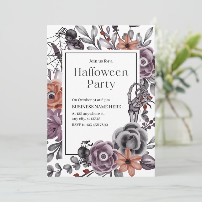 Invitation Minimaliste Halloween Pour Business Par (Debout devant)